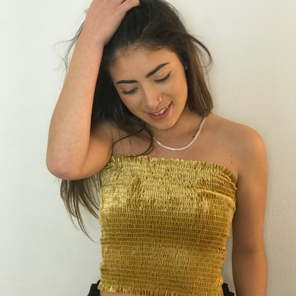 Stunning Gold Velvet Tube Top
